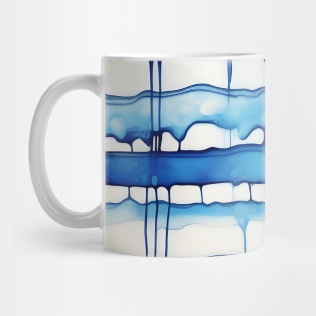 Blue Horizontal Watercolor Stripes by craftydesigns